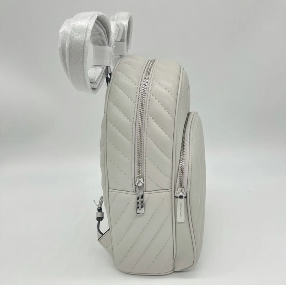 Michael Kors Abbey Medium Backpack Aluminum